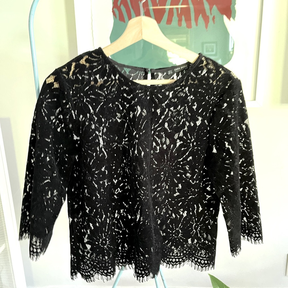 Zara Basics Velvety Floral Top